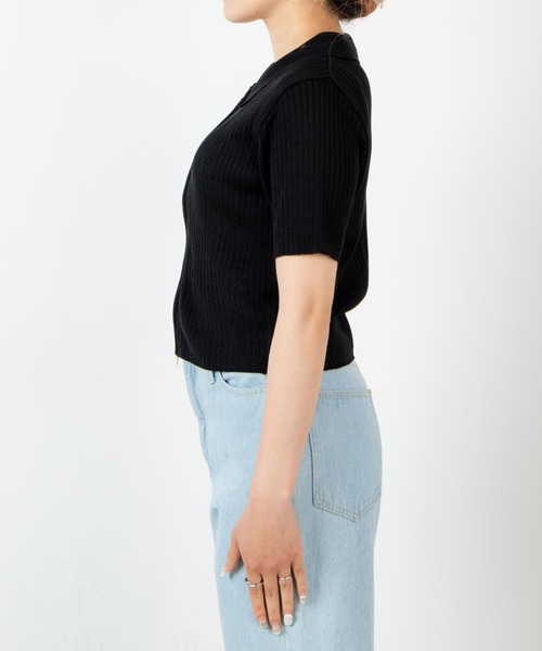 WEGO（ウィゴー）の「WEGO/ダブルZIP襟付きニット（ニット