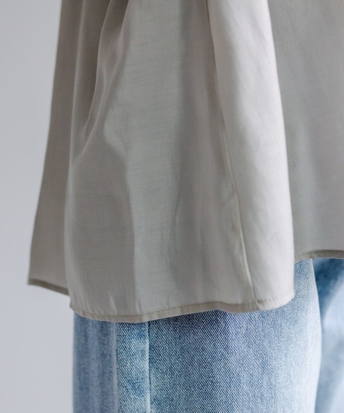 PUAL CE CIN（ピュアルセシン）の「【Du noir】シアーバックリボン ギャザーブラウス（シャツ/ブラウス・レディース・グレー/オフホワイト・FREE）」の17枚目の写真