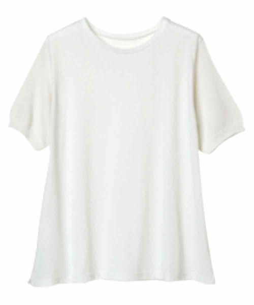 RANAN(ラナン)の「接触冷感 袖ニットカットソープルオーバー(Tシャツ/カットソー・レディース・ブルー/ライトグレー/ホワイト/ブラック・M/LL/L)」の9枚目の写真