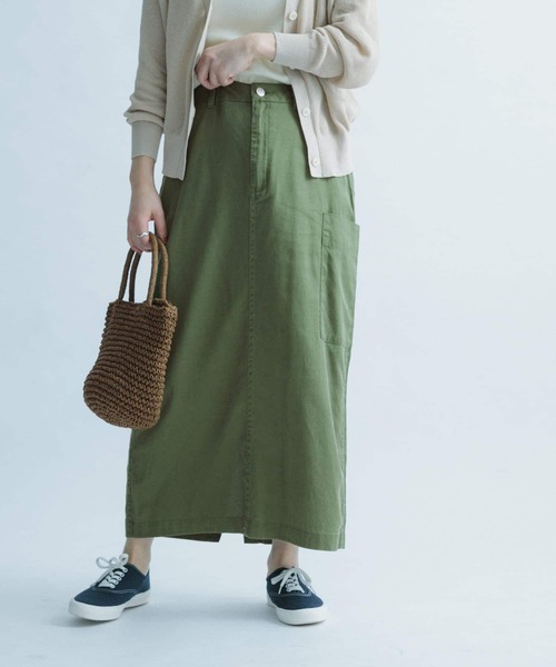 FORK&SPOON（フォークアンドスプーン）の「FORK&SPOON　カーゴストレートスカート（スカート・レディース・カーキ/ネイビー・1/2）」の17枚目の写真
