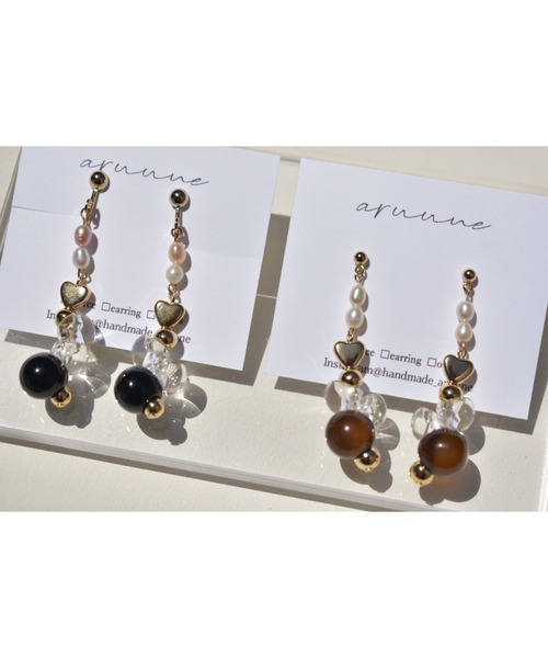 tone(トーン)の「【aruune】Heart/ピアス(MA)(ピアス(両耳用)・レディース・ブラウン・FREE)」の3枚目の写真