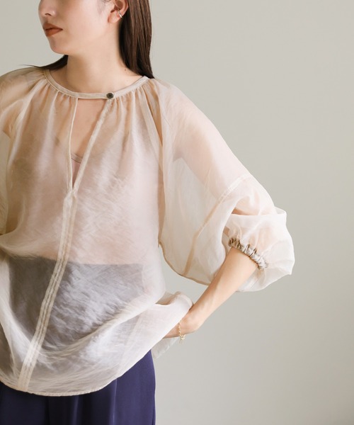 select MOCA(セレクトモカ)の「【ZOZO限定】シアーボリュームパフ袖2wayプルオーバー(シャツ/ブラウス・レディース・ブラック/ピンク/カーキブラウン/ライトベージュ・FREE)」の3枚目の写真