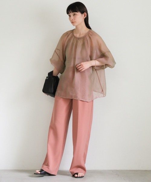 select MOCA(セレクトモカ)の「【ZOZO限定】シアーボリュームパフ袖2wayプルオーバー(シャツ/ブラウス・レディース・ブラック/ピンク/カーキブラウン/ライトベージュ・FREE)」の17枚目の写真