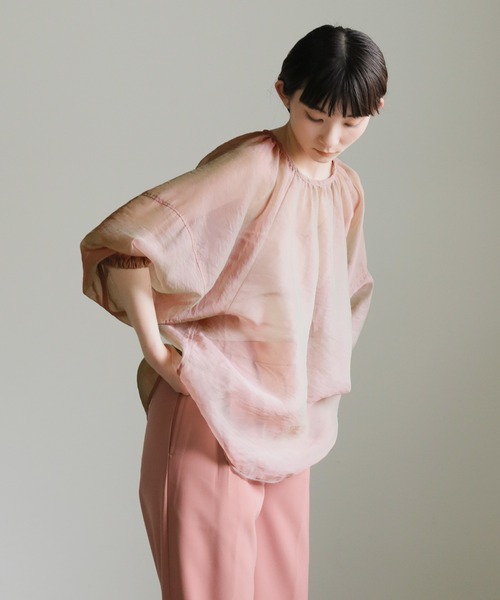 select MOCA(セレクトモカ)の「【ZOZO限定】シアーボリュームパフ袖2wayプルオーバー(シャツ/ブラウス・レディース・ブラック/ピンク/カーキブラウン/ライトベージュ・FREE)」の18枚目の写真