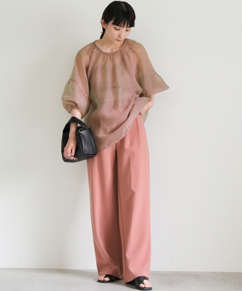 select MOCA(セレクトモカ)の「【ZOZO限定】シアーボリュームパフ袖2wayプルオーバー(シャツ/ブラウス・レディース・ブラック/ピンク/カーキブラウン/ライトベージュ・FREE)」の20枚目の写真