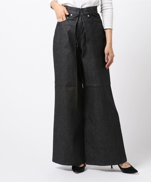 JOHN LAWRENCE SULLIVAN(ジョンローレンスサリバン)の「RIGID DENIM WIDE PANTS (SHORT LENGTH)(デニムパンツ・レディース・ブラック/ホワイト/インディゴブルー/ブラック×ブラック・SMALL/X-SMALL/MEDIUM)」の7枚目の写真
