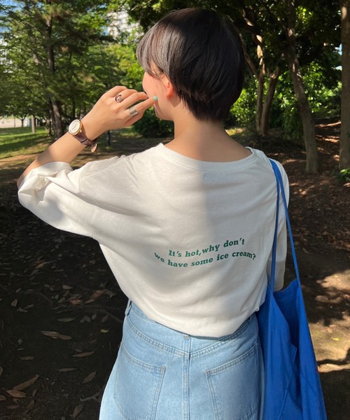 kutir（クティール）の「アソートプリントＴシャツ（Tシャツ/カットソー・レディース・ホワイト/チャコールグレー/ネイビー/オリーブ/ピンク・FREE）」の22枚目の写真