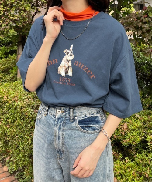 kutir（クティール）の「アソートプリントＴシャツ（Tシャツ/カットソー・レディース・ホワイト/チャコールグレー/ネイビー/オリーブ/ピンク・FREE）」の12枚目の写真