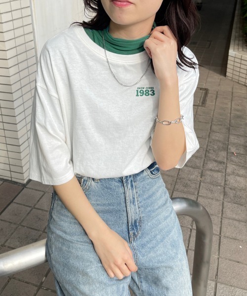 kutir（クティール）の「アソートプリントＴシャツ（Tシャツ/カットソー・レディース・ホワイト/チャコールグレー/ネイビー/オリーブ/ピンク・FREE）」の6枚目の写真