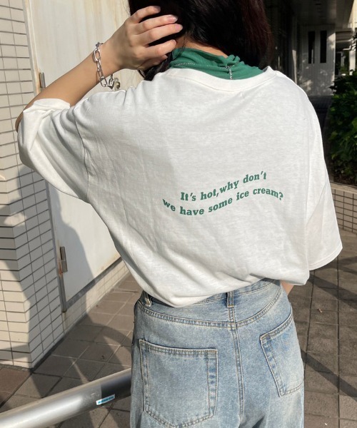 kutir（クティール）の「アソートプリントＴシャツ（Tシャツ/カットソー・レディース・ホワイト/チャコールグレー/ネイビー/オリーブ/ピンク・FREE）」の7枚目の写真