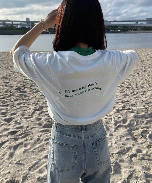 kutir（クティール）の「アソートプリントＴシャツ（Tシャツ/カットソー・レディース・ホワイト/チャコールグレー/ネイビー/オリーブ/ピンク・FREE）」の9枚目の写真