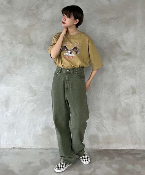 kutir（クティール）の「アソートプリントＴシャツ（Tシャツ/カットソー・レディース・ホワイト/チャコールグレー/ネイビー/オリーブ/ピンク・FREE）」の19枚目の写真