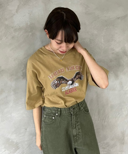 kutir（クティール）の「アソートプリントＴシャツ（Tシャツ/カットソー・レディース・ホワイト/チャコールグレー/ネイビー/オリーブ/ピンク・FREE）」の18枚目の写真