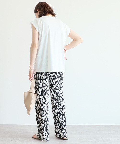 reca（レカ）の「フレンチスリーブスラブTシャツ（Tシャツ/カットソー・レディース・ブラック/ダークグリーン/ベージュ/ネイビー/オフホワイト/ピンク・FREE）」の8枚目の写真