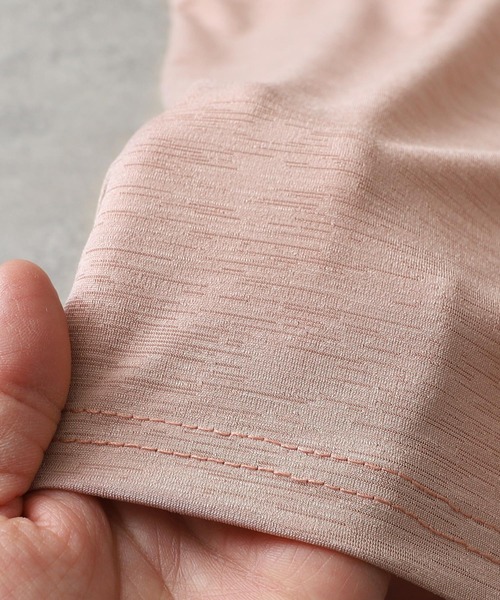 reca（レカ）の「フレンチスリーブスラブTシャツ（Tシャツ/カットソー・レディース・ブラック/ダークグリーン/ベージュ/ネイビー/オフホワイト/ピンク・FREE）」の14枚目の写真