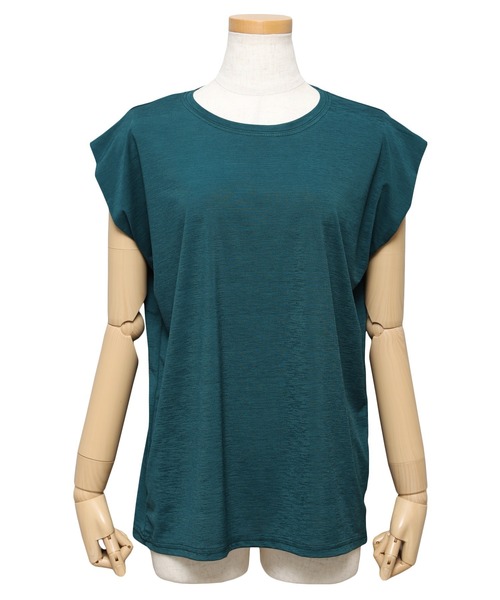 reca（レカ）の「フレンチスリーブスラブTシャツ（Tシャツ/カットソー・レディース・ブラック/ダークグリーン/ベージュ/ネイビー/オフホワイト/ピンク・FREE）」の19枚目の写真