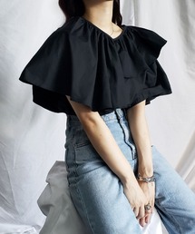 me+em select | ギャザーフリルケープカラーブラウス(シャツ/ブラウス)