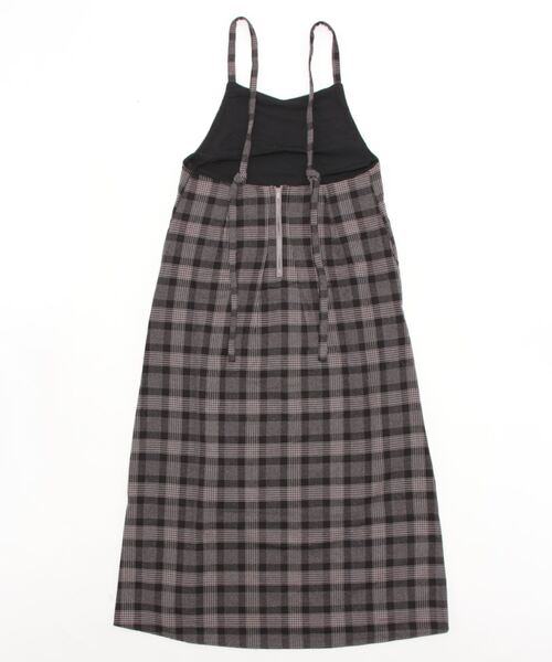 cepo（セポ）の「ダークチェックキャミワンピース（ジャンパースカート・レディース・ブラック・M）」の2枚目の写真
