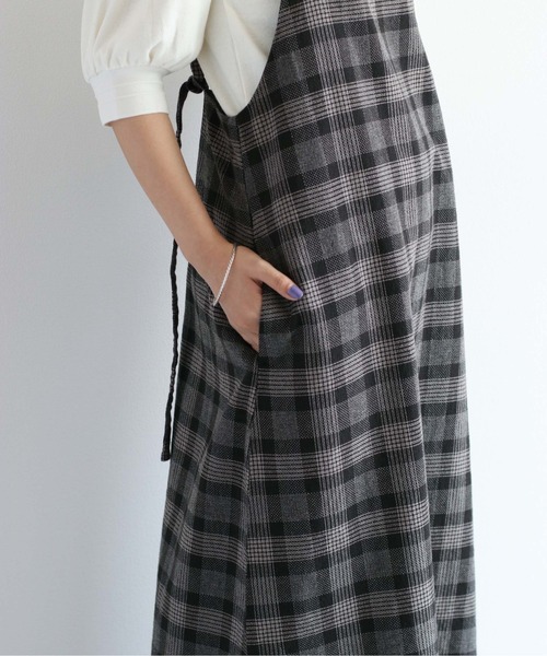 cepo（セポ）の「ダークチェックキャミワンピース（ジャンパースカート・レディース・ブラック・M）」の12枚目の写真