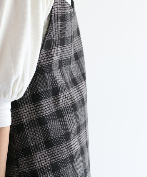 cepo（セポ）の「ダークチェックキャミワンピース（ジャンパースカート・レディース・ブラック・M）」の15枚目の写真