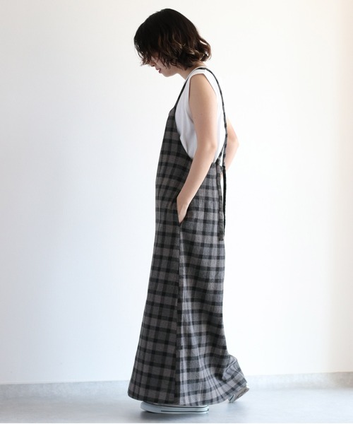 cepo（セポ）の「ダークチェックキャミワンピース（ジャンパースカート・レディース・ブラック・M）」の9枚目の写真