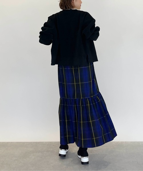 PICCIN（ピッチン）の「襟パール付きボリュームカーディガン（カーディガン/ボレロ・レディース・ブラック/ネイビー/サーモンピンク・M）」の12枚目の写真