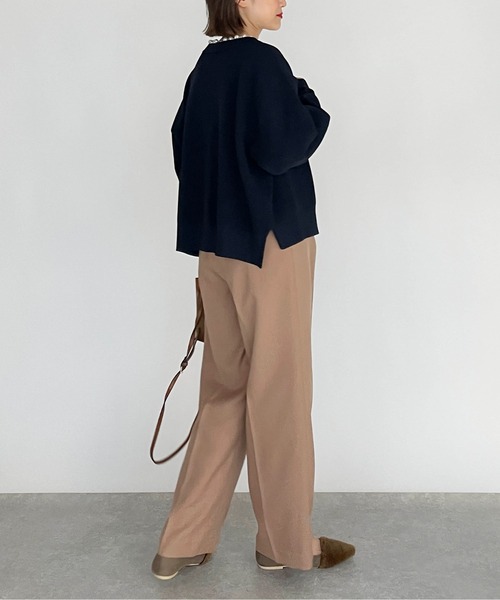 PICCIN（ピッチン）の「襟パール付きボリュームカーディガン（カーディガン/ボレロ・レディース・ブラック/ネイビー/サーモンピンク・M）」の22枚目の写真