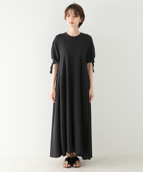 plage（プラージュ）の「High twist TEE ワンピース（ワンピース・レディース・ブラック/ベージュ・38/36）」の11枚目の写真