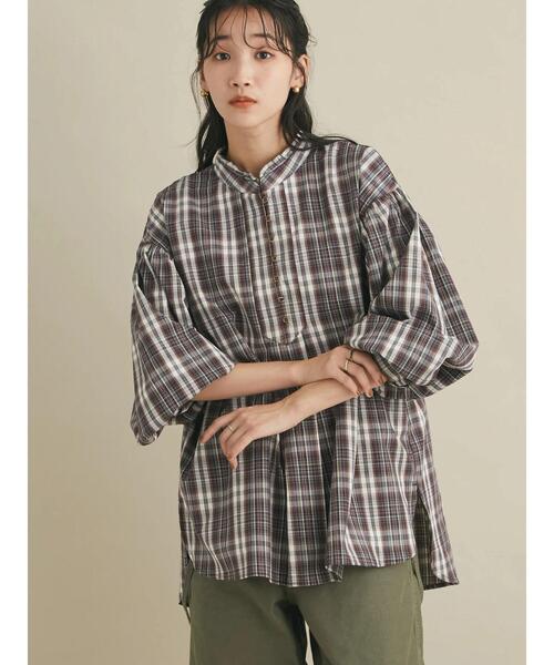 CRAFT STANDARD BOUTIQUE(クラフトスタンダードブティック)の「ピコカットフリルブラウス *◆(シャツ/ブラウス・レディース・ボルドー/マスタード/ブラウン/パープル/カーキ・FREE)」の6枚目の写真