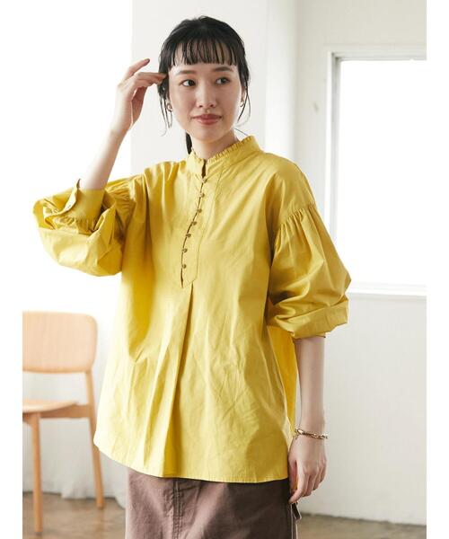 CRAFT STANDARD BOUTIQUE(クラフトスタンダードブティック)の「ピコカットフリルブラウス *◆(シャツ/ブラウス・レディース・ボルドー/マスタード/ブラウン/パープル/カーキ・FREE)」の8枚目の写真