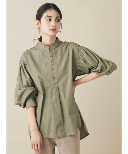 CRAFT STANDARD BOUTIQUE(クラフトスタンダードブティック)の「ピコカットフリルブラウス *◆(シャツ/ブラウス・レディース・ボルドー/マスタード/ブラウン/パープル/カーキ・FREE)」の9枚目の写真