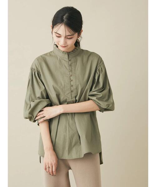 CRAFT STANDARD BOUTIQUE(クラフトスタンダードブティック)の「ピコカットフリルブラウス *◆(シャツ/ブラウス・レディース・ボルドー/マスタード/ブラウン/パープル/カーキ・FREE)」の11枚目の写真