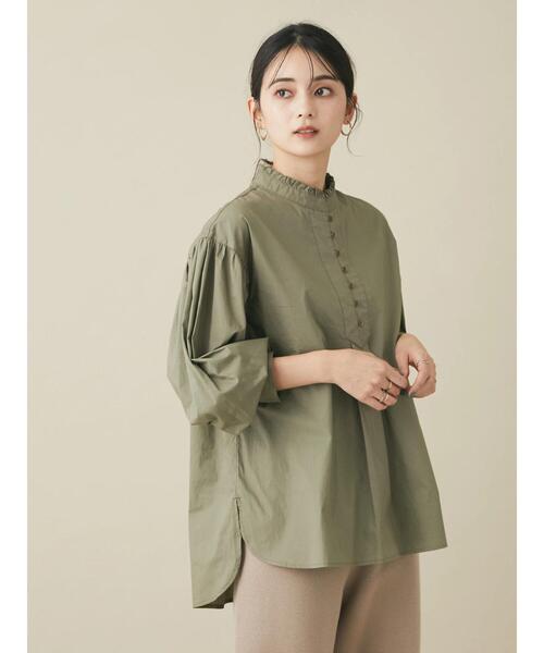 CRAFT STANDARD BOUTIQUE(クラフトスタンダードブティック)の「ピコカットフリルブラウス *◆(シャツ/ブラウス・レディース・ボルドー/マスタード/ブラウン/パープル/カーキ・FREE)」の12枚目の写真