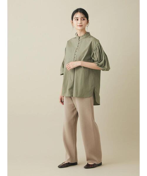 CRAFT STANDARD BOUTIQUE(クラフトスタンダードブティック)の「ピコカットフリルブラウス *◆(シャツ/ブラウス・レディース・ボルドー/マスタード/ブラウン/パープル/カーキ・FREE)」の14枚目の写真