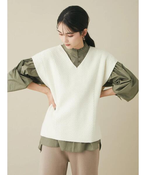 CRAFT STANDARD BOUTIQUE(クラフトスタンダードブティック)の「ピコカットフリルブラウス *◆(シャツ/ブラウス・レディース・ボルドー/マスタード/ブラウン/パープル/カーキ・FREE)」の15枚目の写真