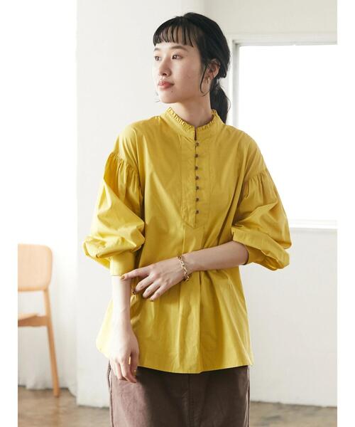 CRAFT STANDARD BOUTIQUE(クラフトスタンダードブティック)の「ピコカットフリルブラウス *◆(シャツ/ブラウス・レディース・ボルドー/マスタード/ブラウン/パープル/カーキ・FREE)」の21枚目の写真