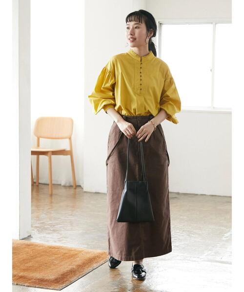CRAFT STANDARD BOUTIQUE(クラフトスタンダードブティック)の「ピコカットフリルブラウス *◆(シャツ/ブラウス・レディース・ボルドー/マスタード/ブラウン/パープル/カーキ・FREE)」の22枚目の写真