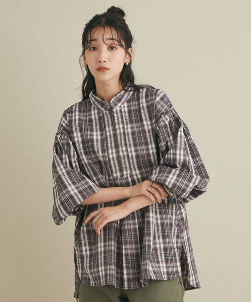 CRAFT STANDARD BOUTIQUE(クラフトスタンダードブティック)の「ピコカットフリルブラウス *◆(シャツ/ブラウス・レディース・ボルドー/マスタード/ブラウン/パープル/カーキ・FREE)」の1枚目の写真