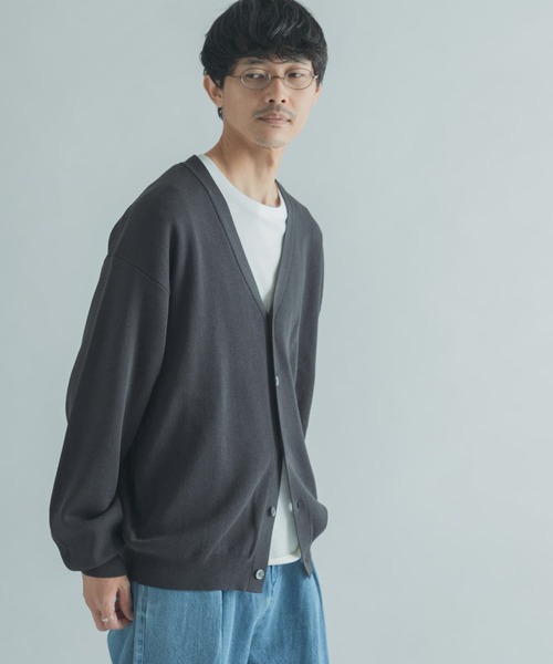 FORK&SPOON(フォークアンドスプーン)の「『ユニセックス』FORK&SPOON WジャガードVネックカーディガン(カーディガン/ボレロ・メンズ・マスタード/グリーン/チャコールグレー・5/4)」の2枚目の写真