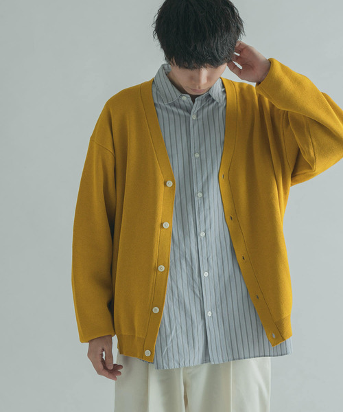 FORK&SPOON(フォークアンドスプーン)の「『ユニセックス』FORK&SPOON WジャガードVネックカーディガン(カーディガン/ボレロ・メンズ・マスタード/グリーン/チャコールグレー・5/4)」の4枚目の写真