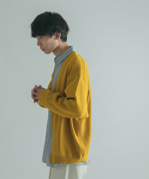 FORK&SPOON(フォークアンドスプーン)の「『ユニセックス』FORK&SPOON WジャガードVネックカーディガン(カーディガン/ボレロ・メンズ・マスタード/グリーン/チャコールグレー・5/4)」の5枚目の写真