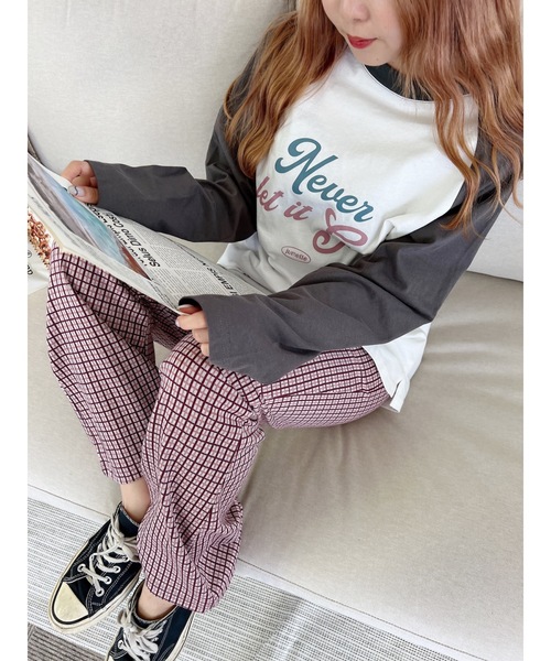 JUMELLE（ジュメロ）の「リブチェックパンツ（その他パンツ・レディース・ネイビー/ピンク・SMALL/MEDIUM）」の3枚目の写真