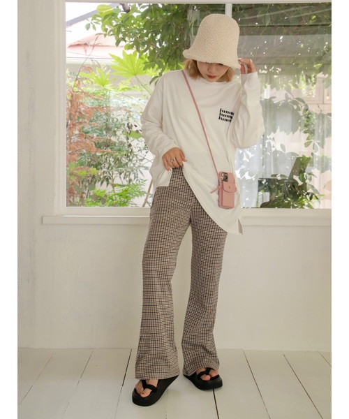 JUMELLE（ジュメロ）の「リブチェックパンツ（その他パンツ・レディース・ネイビー/ピンク・SMALL/MEDIUM）」の8枚目の写真