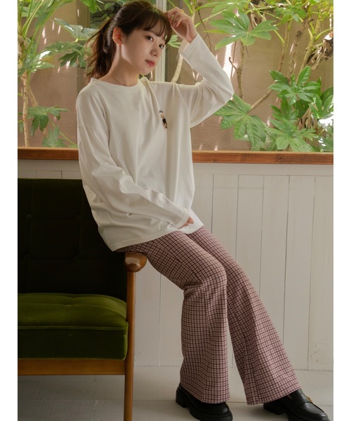 JUMELLE（ジュメロ）の「リブチェックパンツ（その他パンツ・レディース・ネイビー/ピンク・SMALL/MEDIUM）」の12枚目の写真