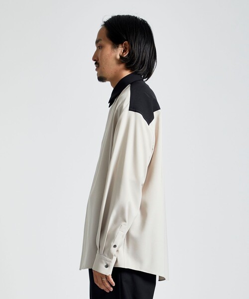 city(シティ)の「TWO COLOR LONG SLEEVE SHIRT/バイカラーリラックスシャツ(シャツ/ブラウス・メンズ・ライトグレー/ネイビー・1/2/3)」の5枚目の写真