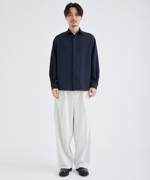city(シティ)の「TWO COLOR LONG SLEEVE SHIRT/バイカラーリラックスシャツ(シャツ/ブラウス・メンズ・ライトグレー/ネイビー・1/2/3)」の15枚目の写真