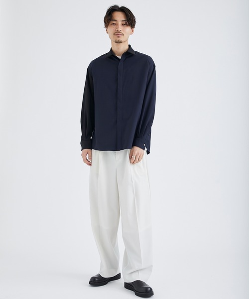 city(シティ)の「TWO COLOR LONG SLEEVE SHIRT/バイカラーリラックスシャツ(シャツ/ブラウス・メンズ・ライトグレー/ネイビー・1/2/3)」の12枚目の写真