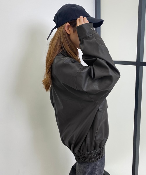 INGNI（イング）の「フェイクレザーブルゾン（ブルゾン・レディース・ブラック/ブラウン・M）」の6枚目の写真