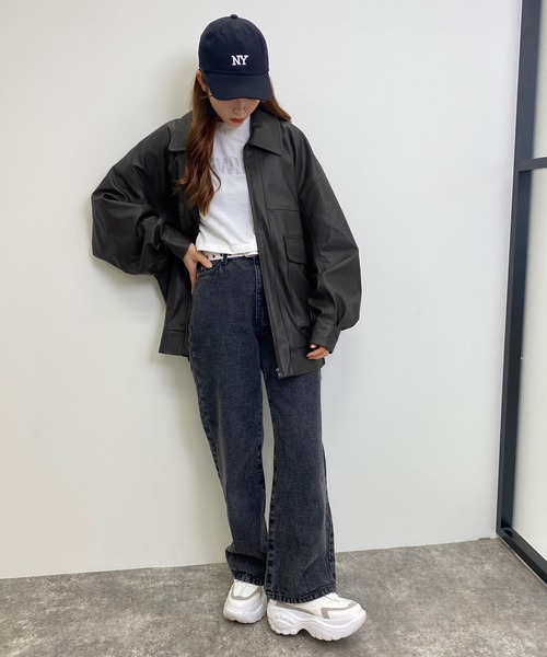 INGNI（イング）の「フェイクレザーブルゾン（ブルゾン・レディース・ブラック/ブラウン・M）」の8枚目の写真