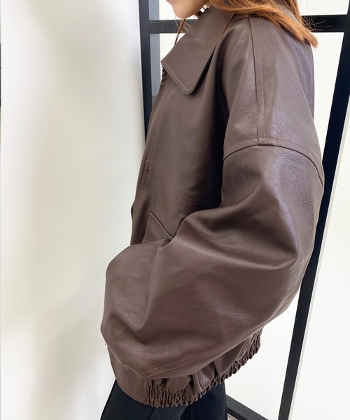 INGNI（イング）の「フェイクレザーブルゾン（ブルゾン・レディース・ブラック/ブラウン・M）」の12枚目の写真